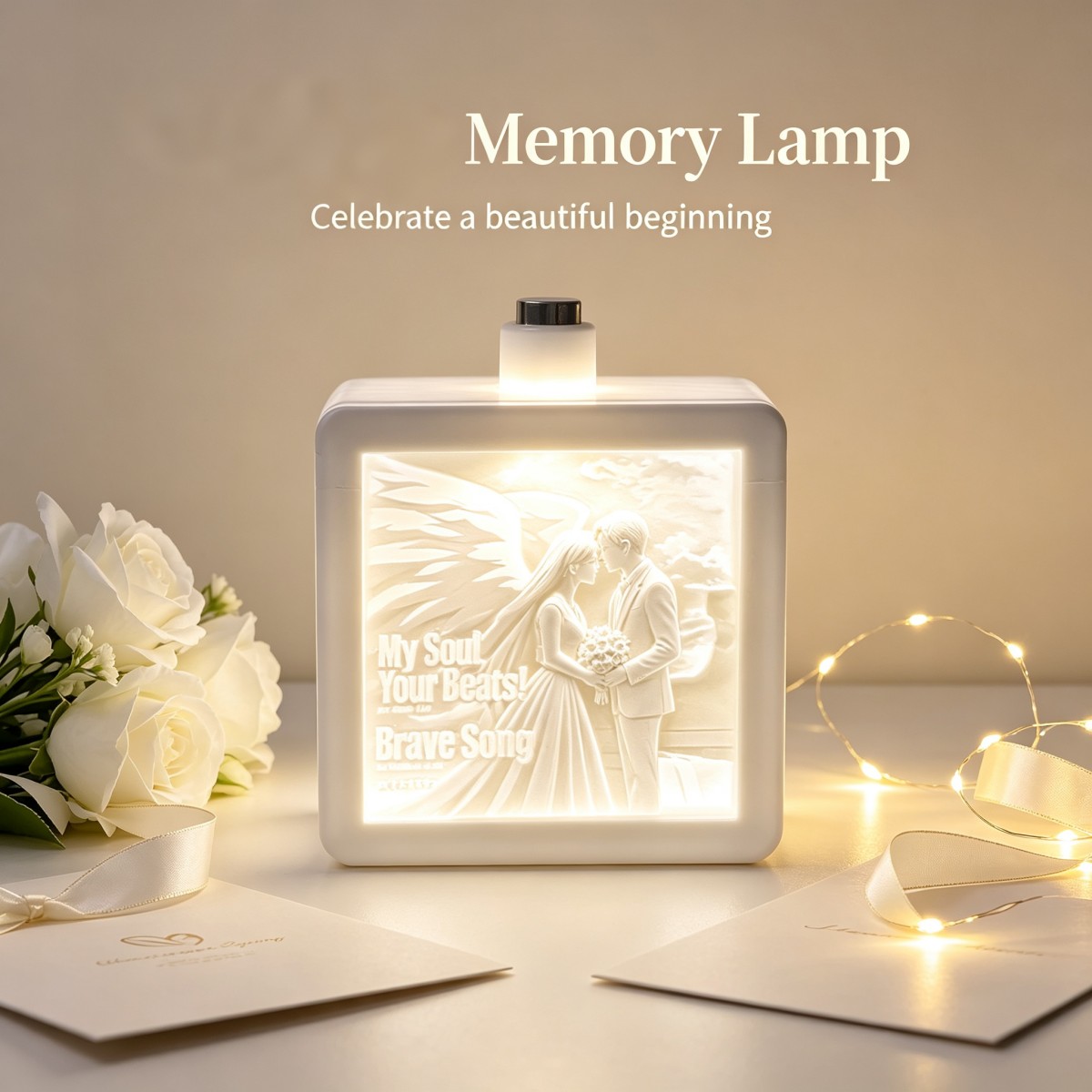 3D Printing Custom - Personalisiertes 3D-gedrucktes, individuelles Foto-Relief-LED-Nachtlicht, Hochzeitsjubiläumsgeschenk, Tischdekoration